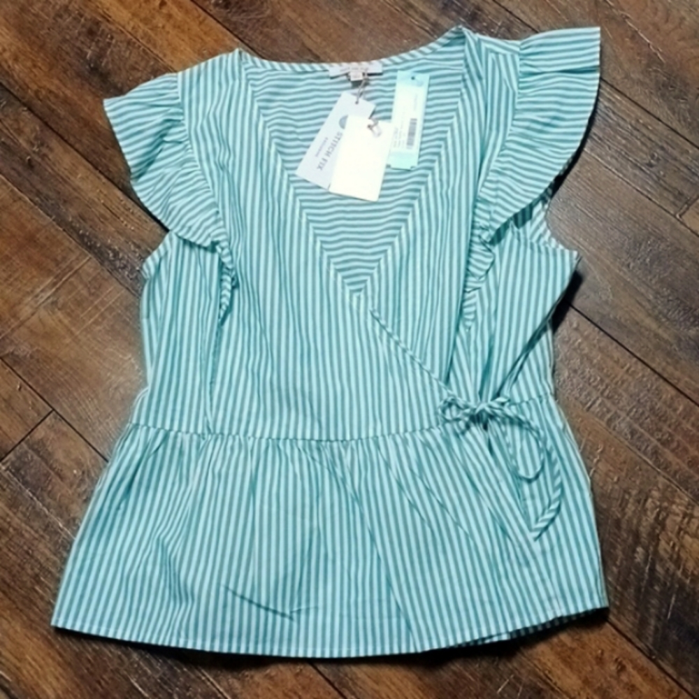 Stitch Fix Skies Are Blue LP Ruffle Wrap Top NWT